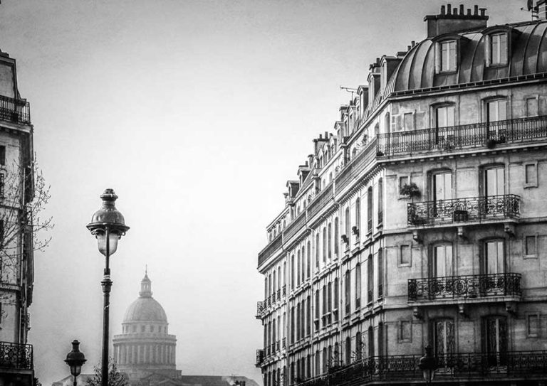 Photo Paris – Ile Saint Louis et le Panthéon Image en Noir et Blanc