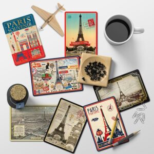 Lot de 10 cartes postales Paris Vintage - Paris, l’âge d’or Visuels Rétro des Monuments de Paris