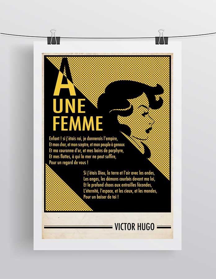 Affiche d'Art Littérature - Victor Hugo A Une Femme Poésie Poème Illustration – Image 2