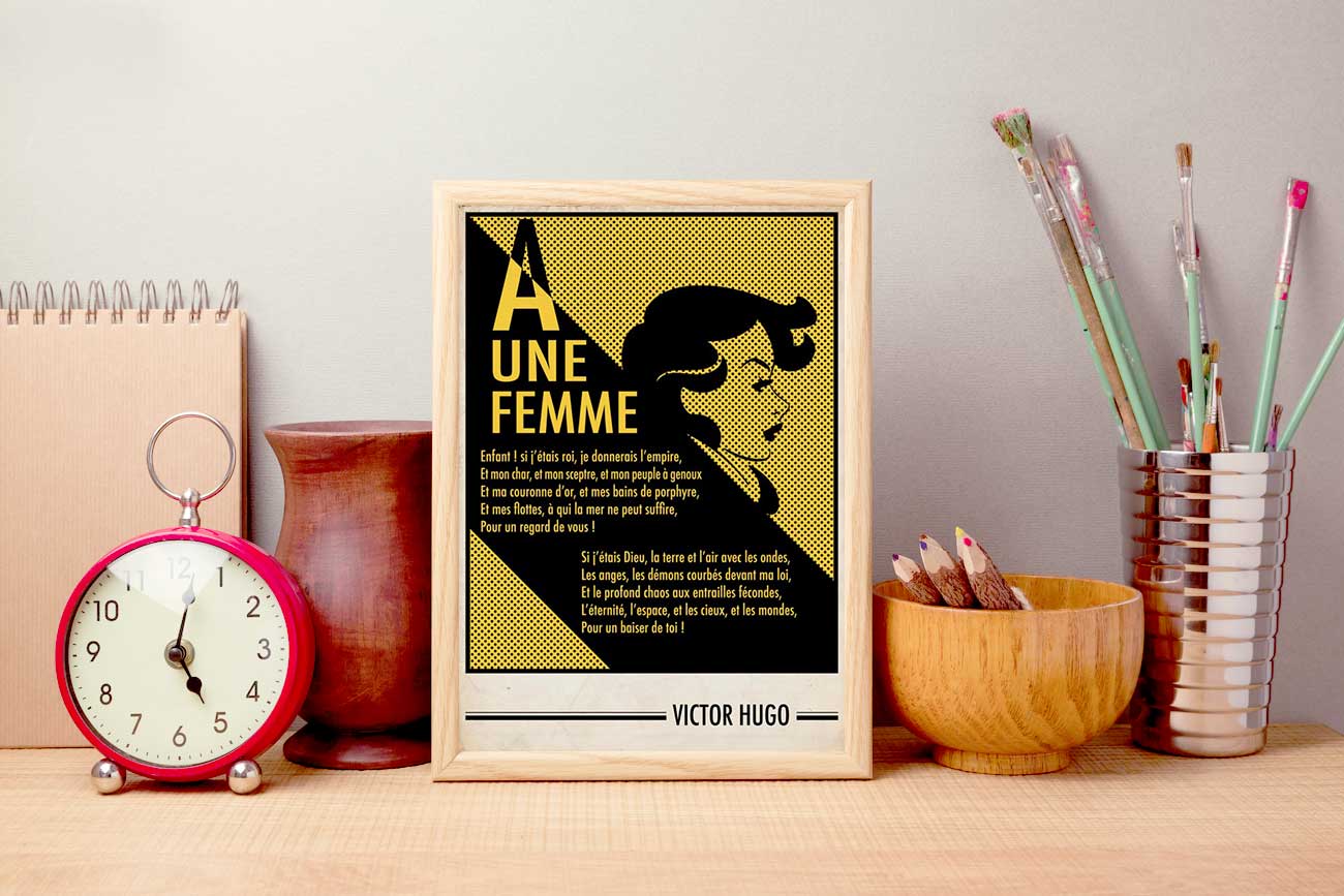 Affiche d'Art Littérature - Victor Hugo A Une Femme Poésie Poème Illustration – Image 3