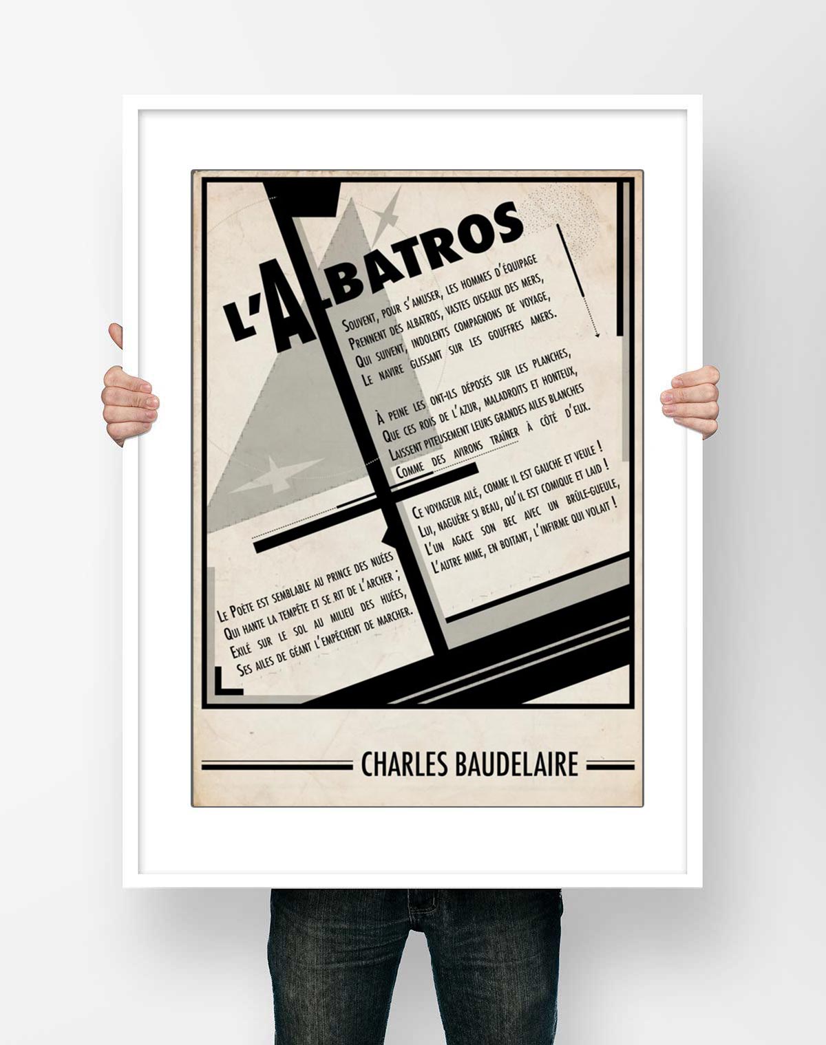 Affiche Charles Baudelaire Albatros Poème