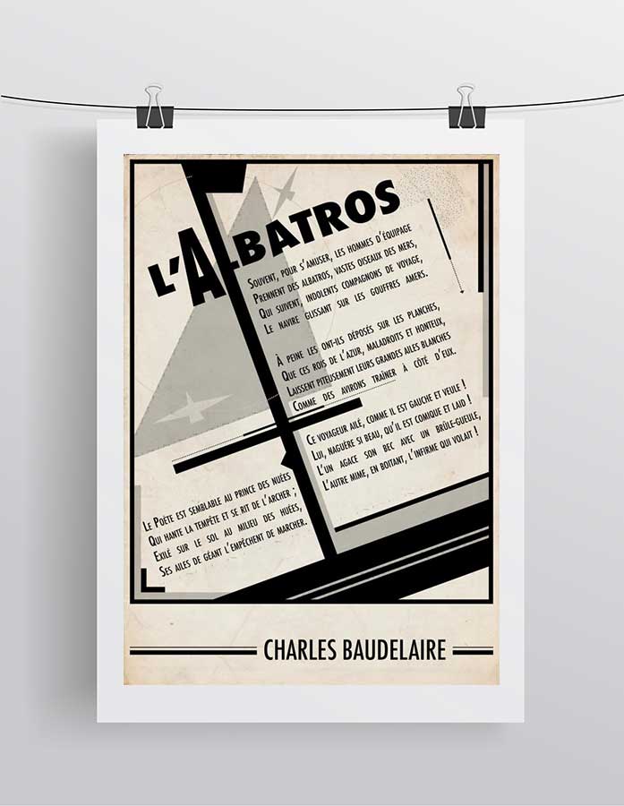 Affiche Charles Baudelaire Albatros Poème