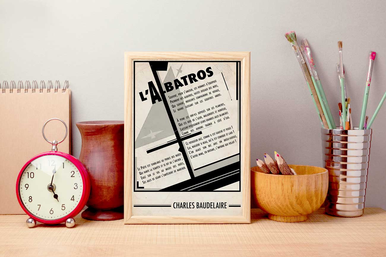 Affiche Charles Baudelaire Albatros Poème