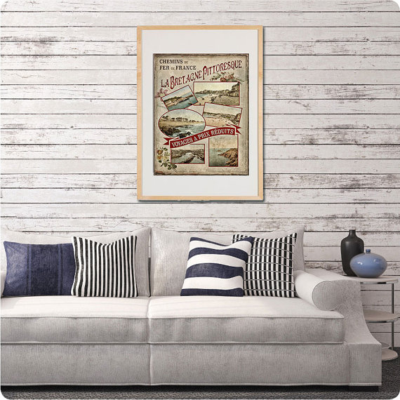 Tirage Bretagne 1900 - Affiche Voyage Chemin de Fer Bretagne Carte postale ancienne Poster vintage – Image 3