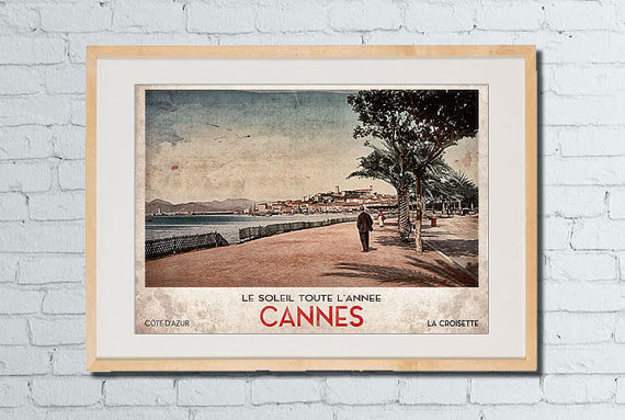 Photo Cannes Côte d'Azur - Affiche Voyage Cannes La Croisette Provence