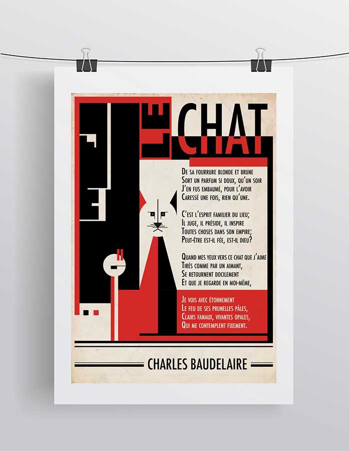 Affiche Poésie Charles Baudelaire Le Chat