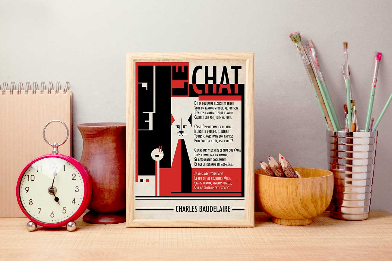Affiche Poésie Charles Baudelaire Le Chat