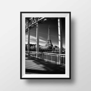 Tour Eiffel et la passerelle Debilly en Noir et Blanc