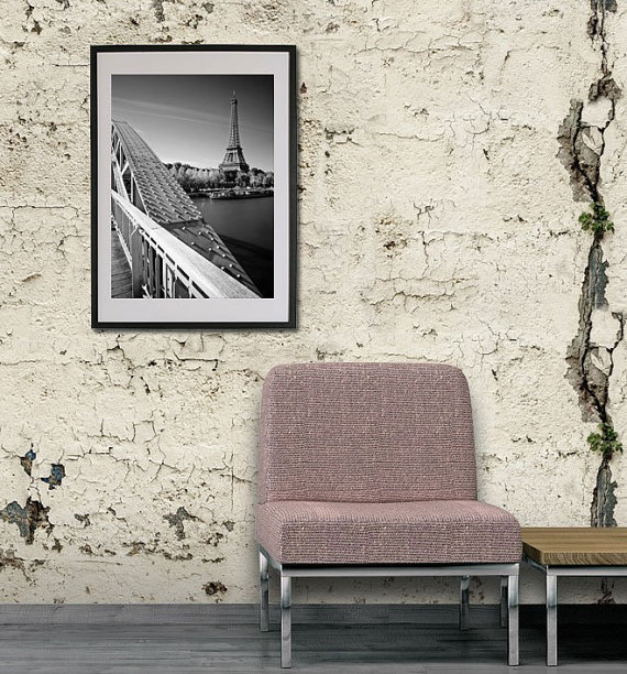 Photo Paris – La Tour Eiffel Passerelle Debilly en Noir et Blanc – Image 2