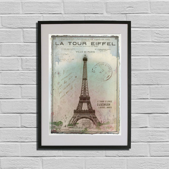 Affiche Tour Eiffel Paris Exposition Universelle 1900 Carte postale ancienne