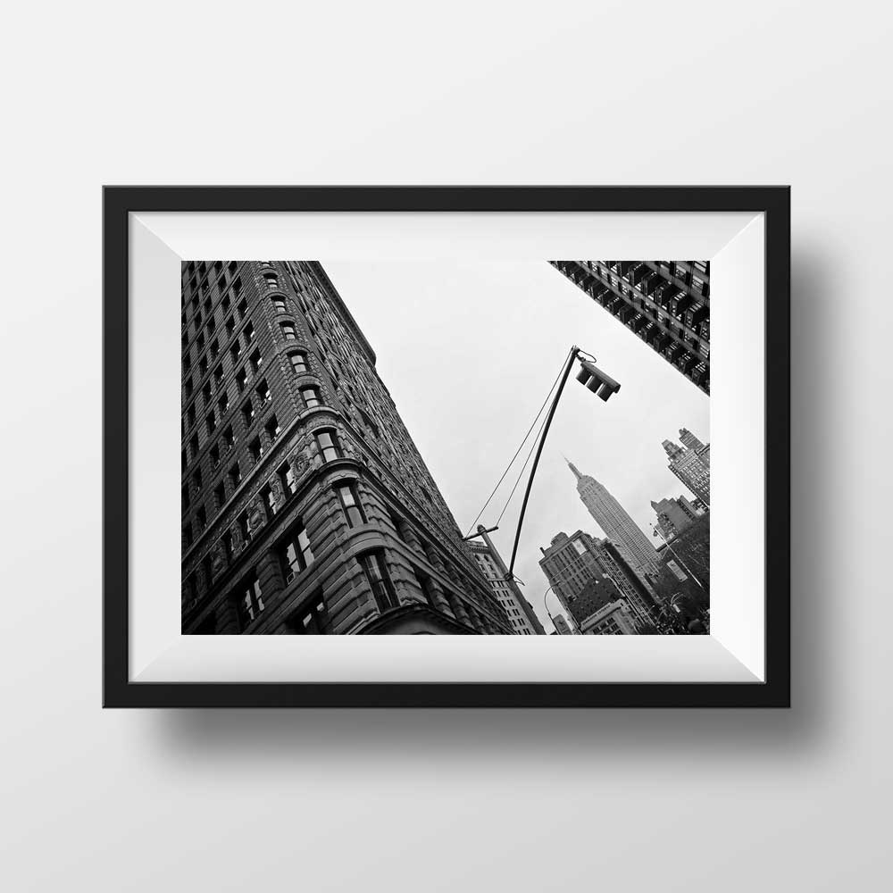 Flat Iron et Empire State Building Photo Noir et Blanc
