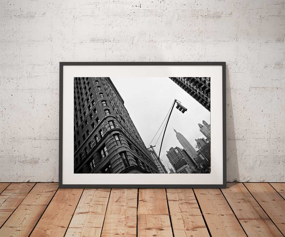 Flat Iron et Empire State Building Photo Noir et Blanc