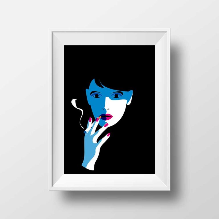 Affiche Illustration Portrait - Poster Minimaliste Style Pop Art Femme