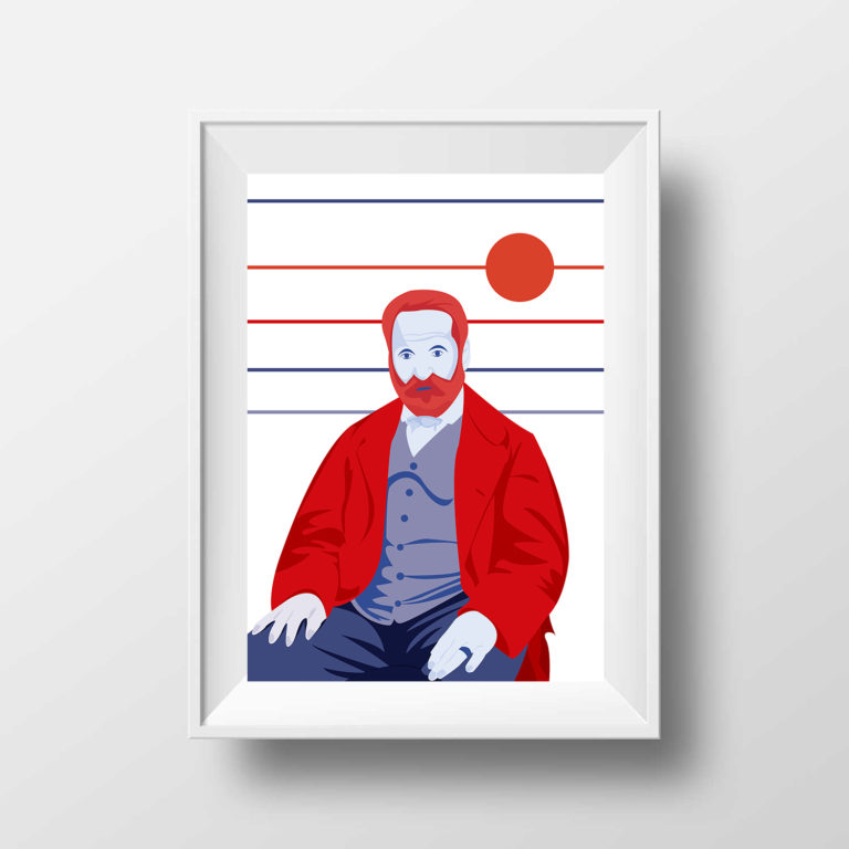 Affiche Illustration - Poster Portrait Victor Hugo Style Pop Art
