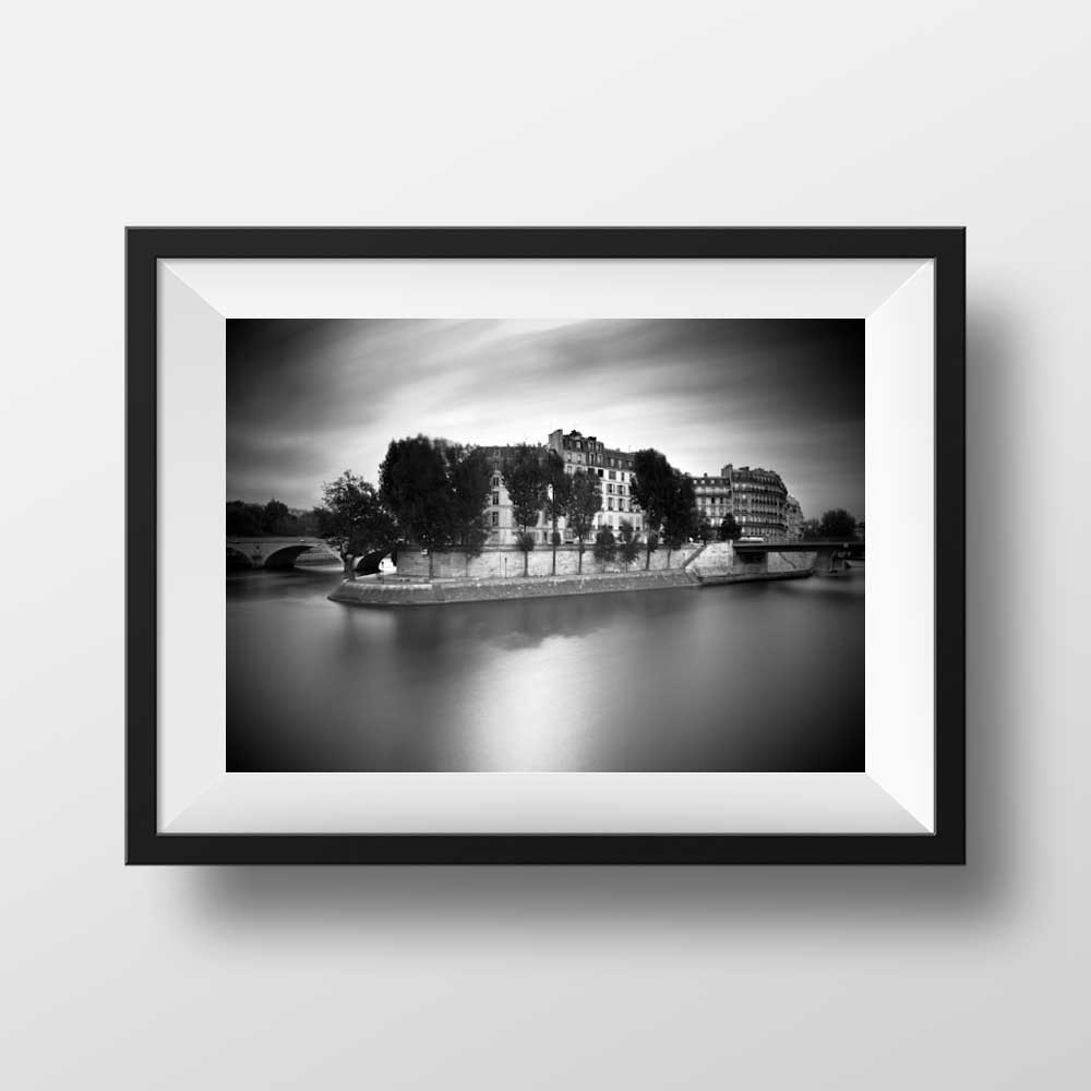 Ile Saint Louis et la Seine Image de Paris en Noir et Blanc
