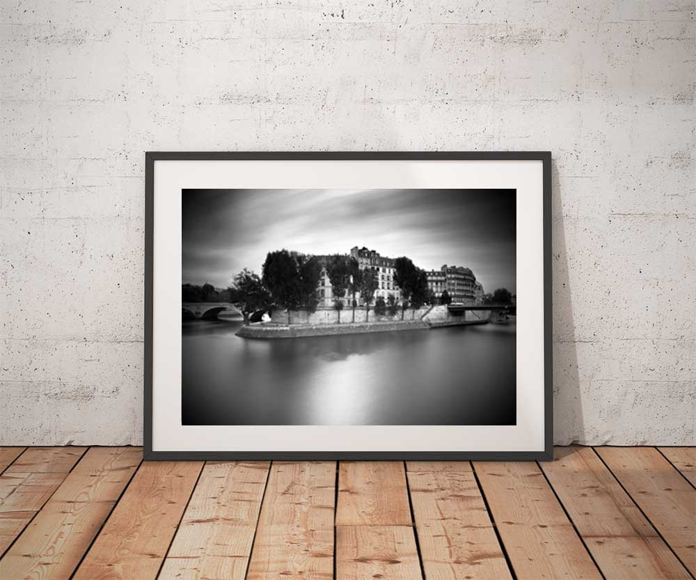 Ile Saint Louis et la Seine Image de Paris en Noir et Blanc