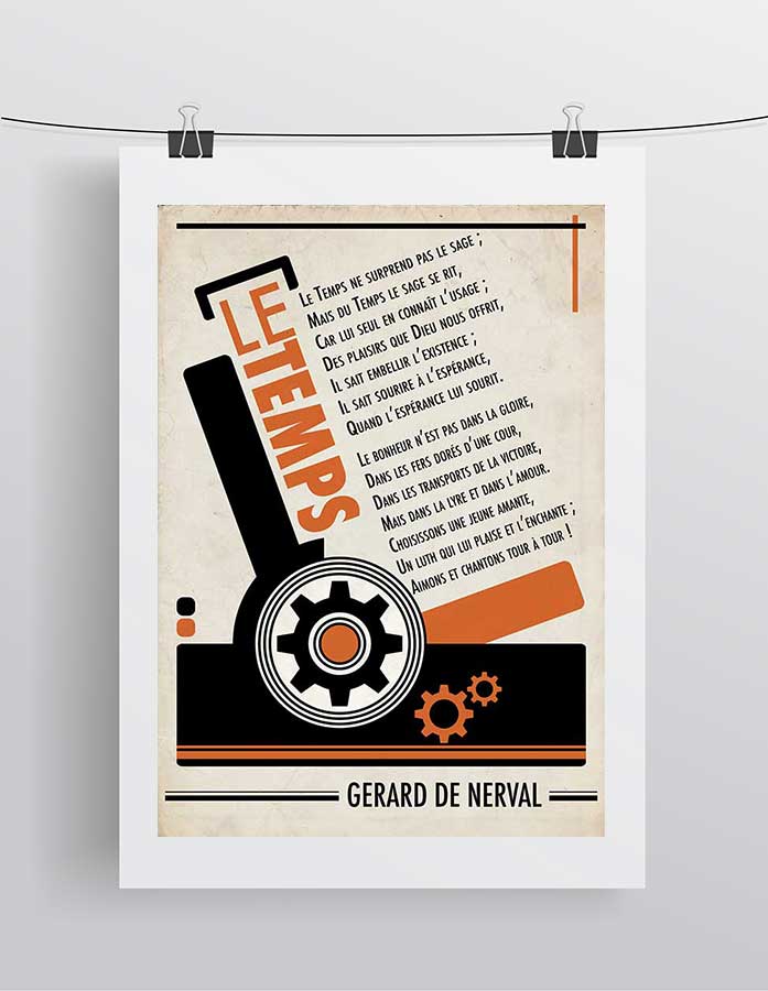 Affiche Poésie Gérard de Nerval Le Temps