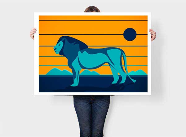 Affiche Illustration Lion - Poster Enfant Vector Art – Image 2