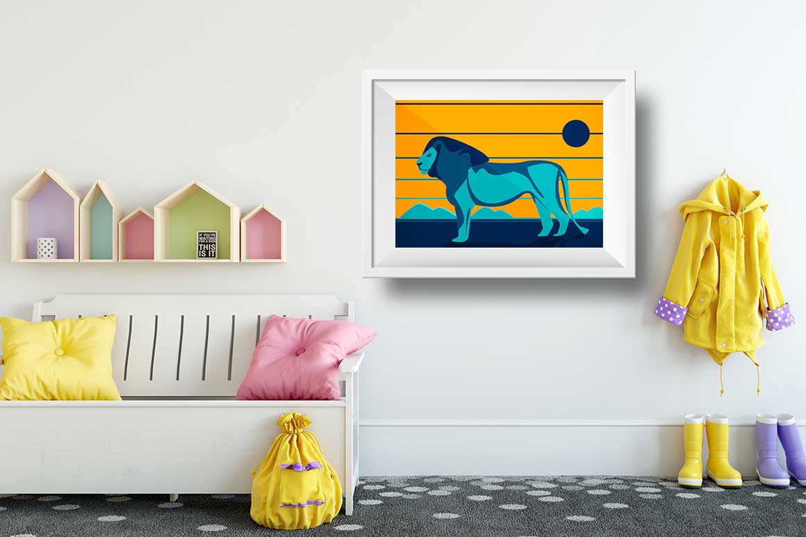Affiche Illustration Lion - Poster Enfant Vector Art – Image 3