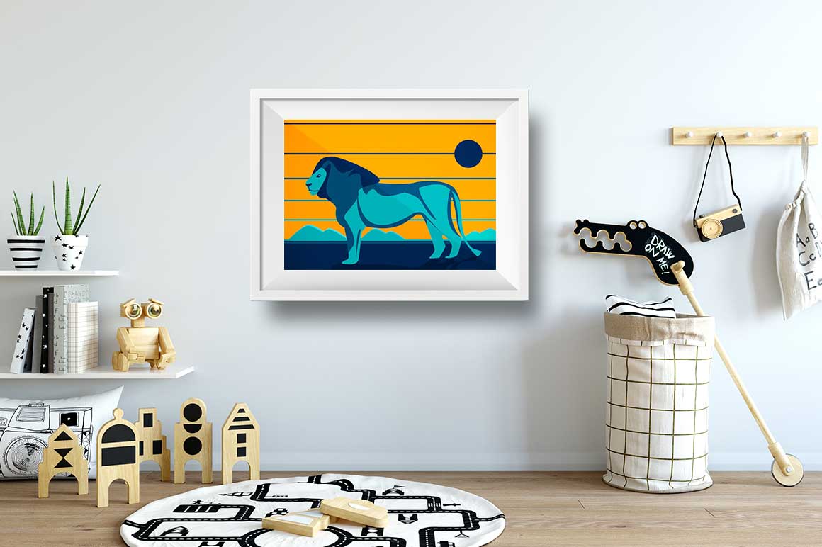 Affiche Illustration Lion - Poster Enfant Vector Art – Image 4