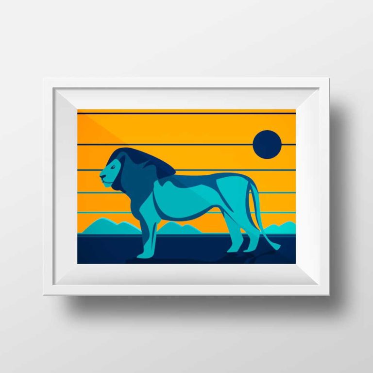 Affiche Illustration Lion - Poster Enfant Vector Art
