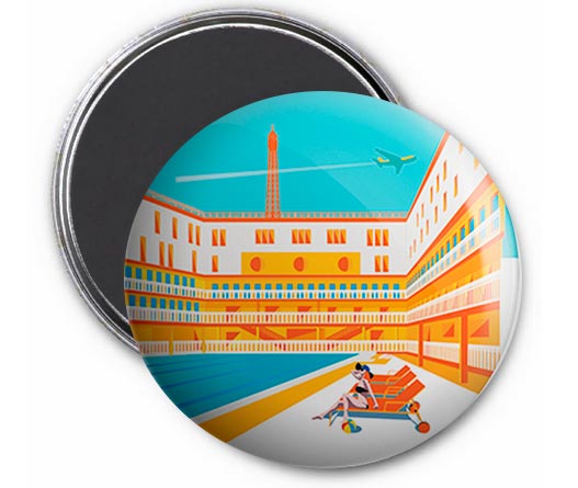 Magnet Paris graphique – Piscine Molitor & Tour Eiffel