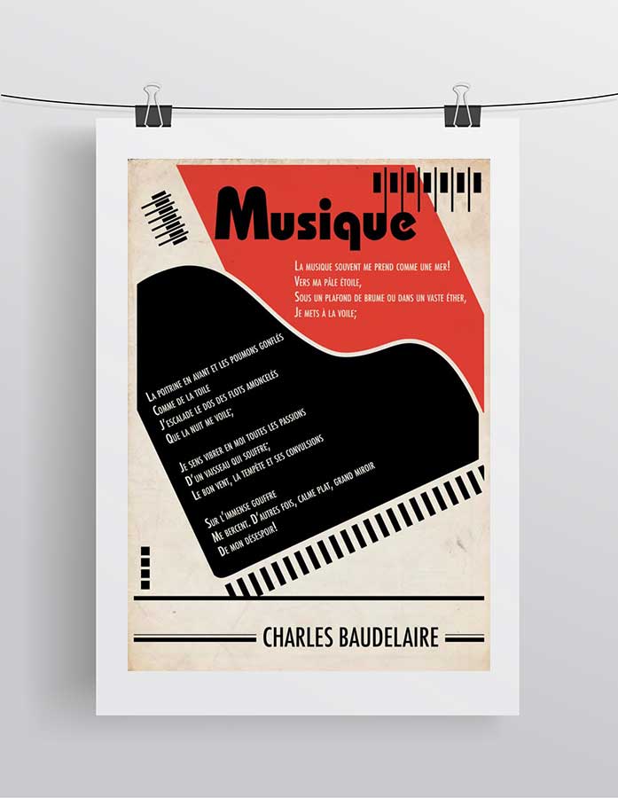Affiche Charles Baudelaire La Musique