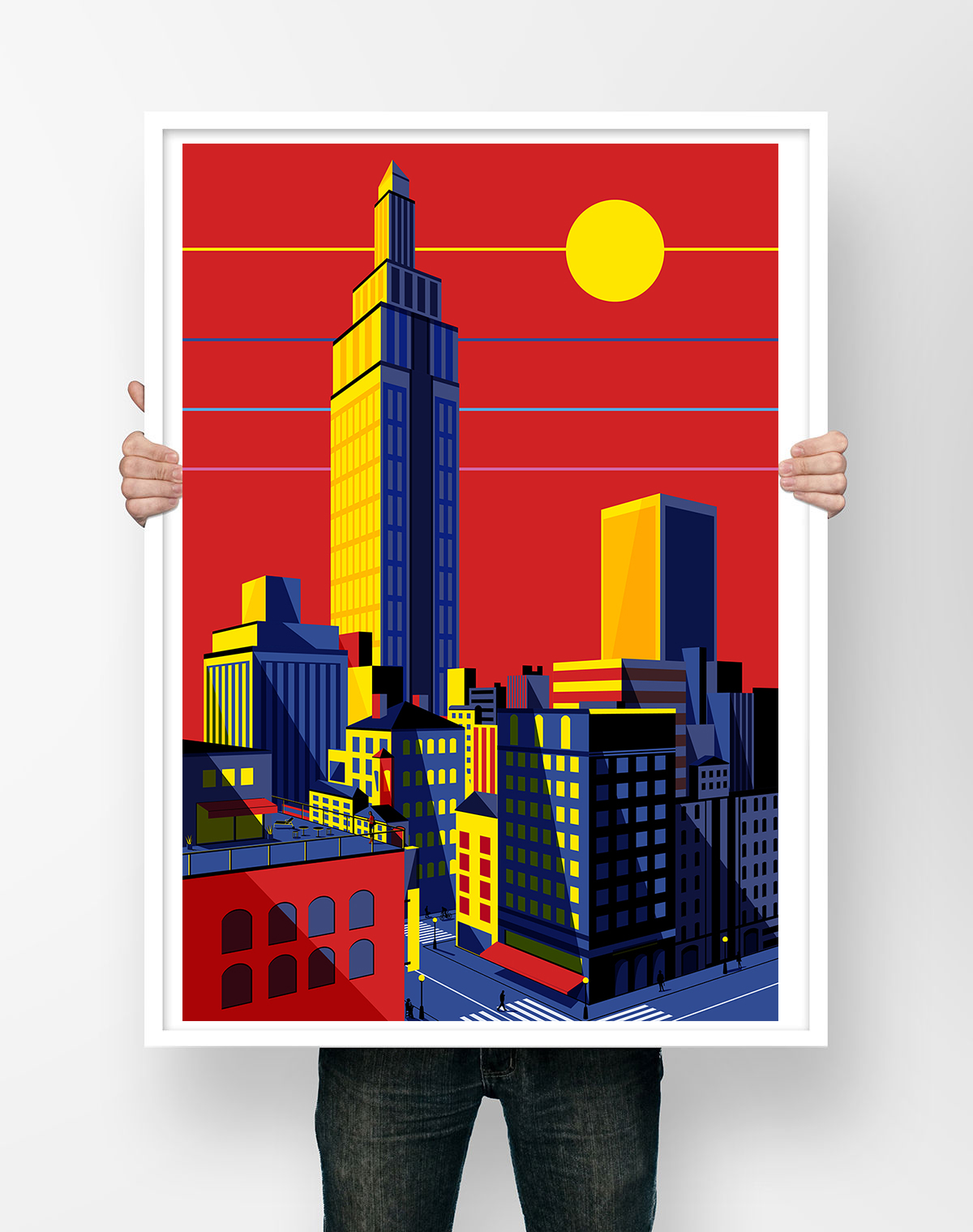 Affiche Illustration New-York - Poster Illustration Minimaliste New-York Cityscape Vector Art – Image 3