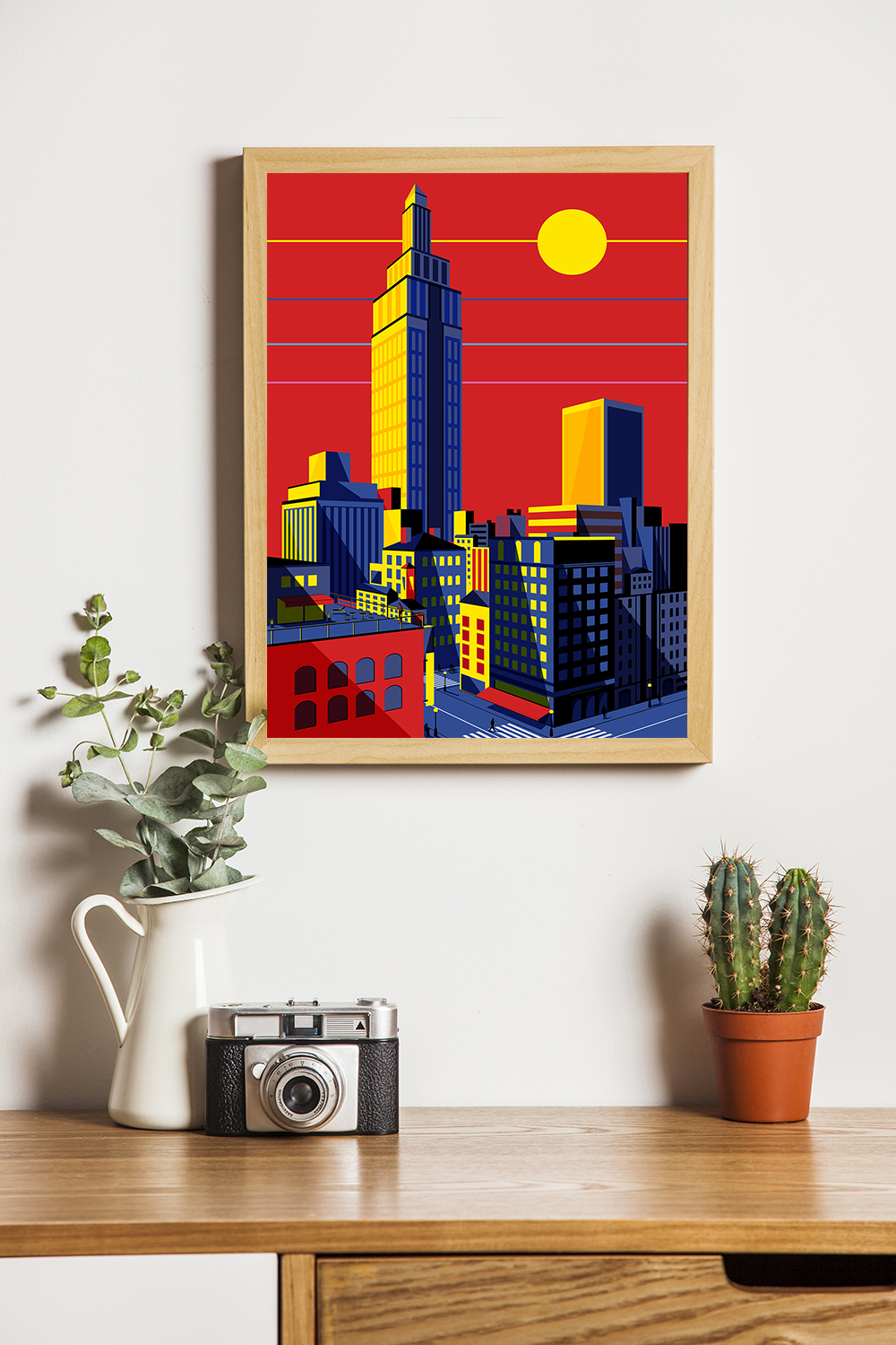 Affiche Illustration New-York - Poster Illustration Minimaliste New-York Cityscape Vector Art – Image 2