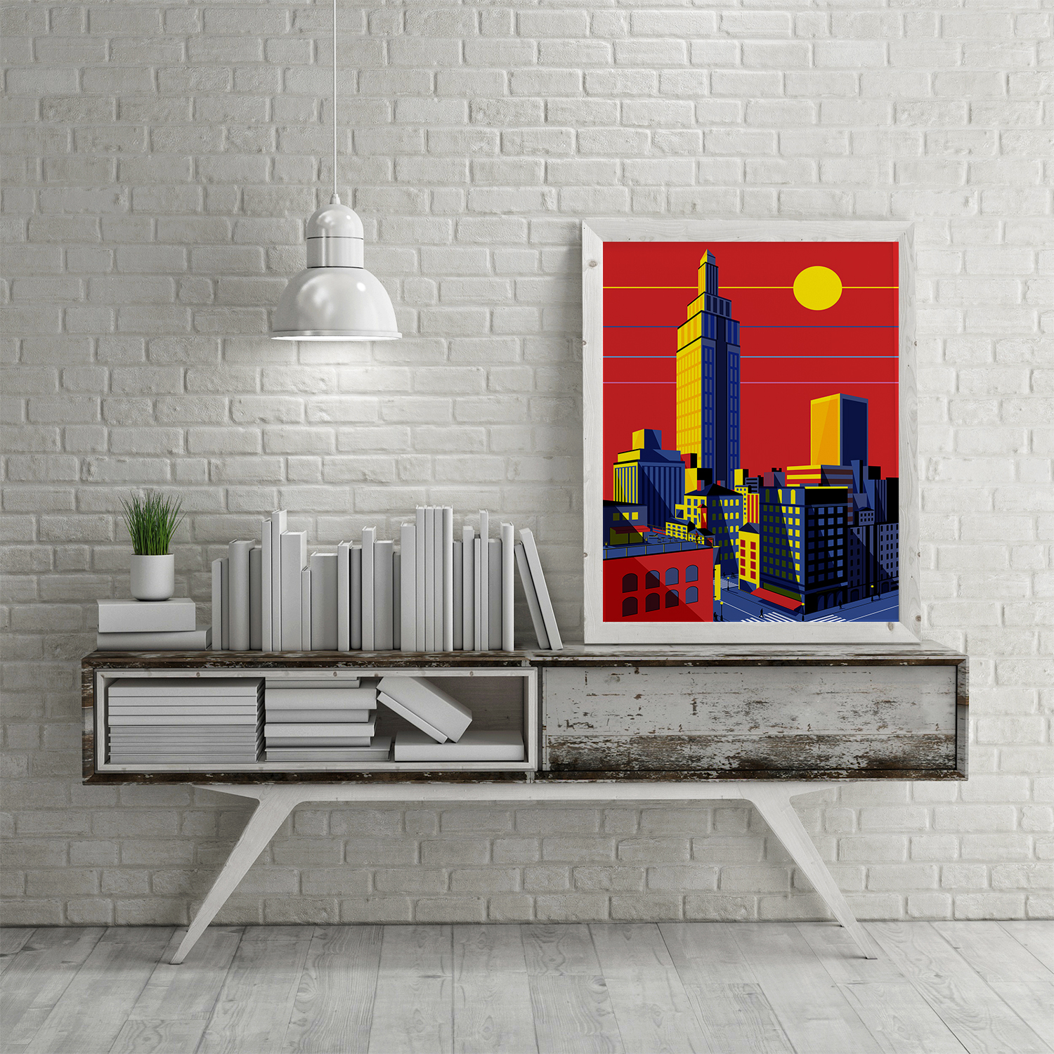 Affiche Illustration New-York - Poster Illustration Minimaliste New-York Cityscape Vector Art – Image 5