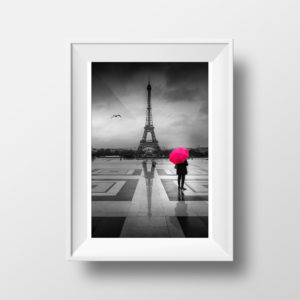 Tour eiffel parapluie-rouge