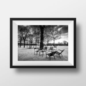 Chaises Jardin des Tuileries Photo Noir et Blanc