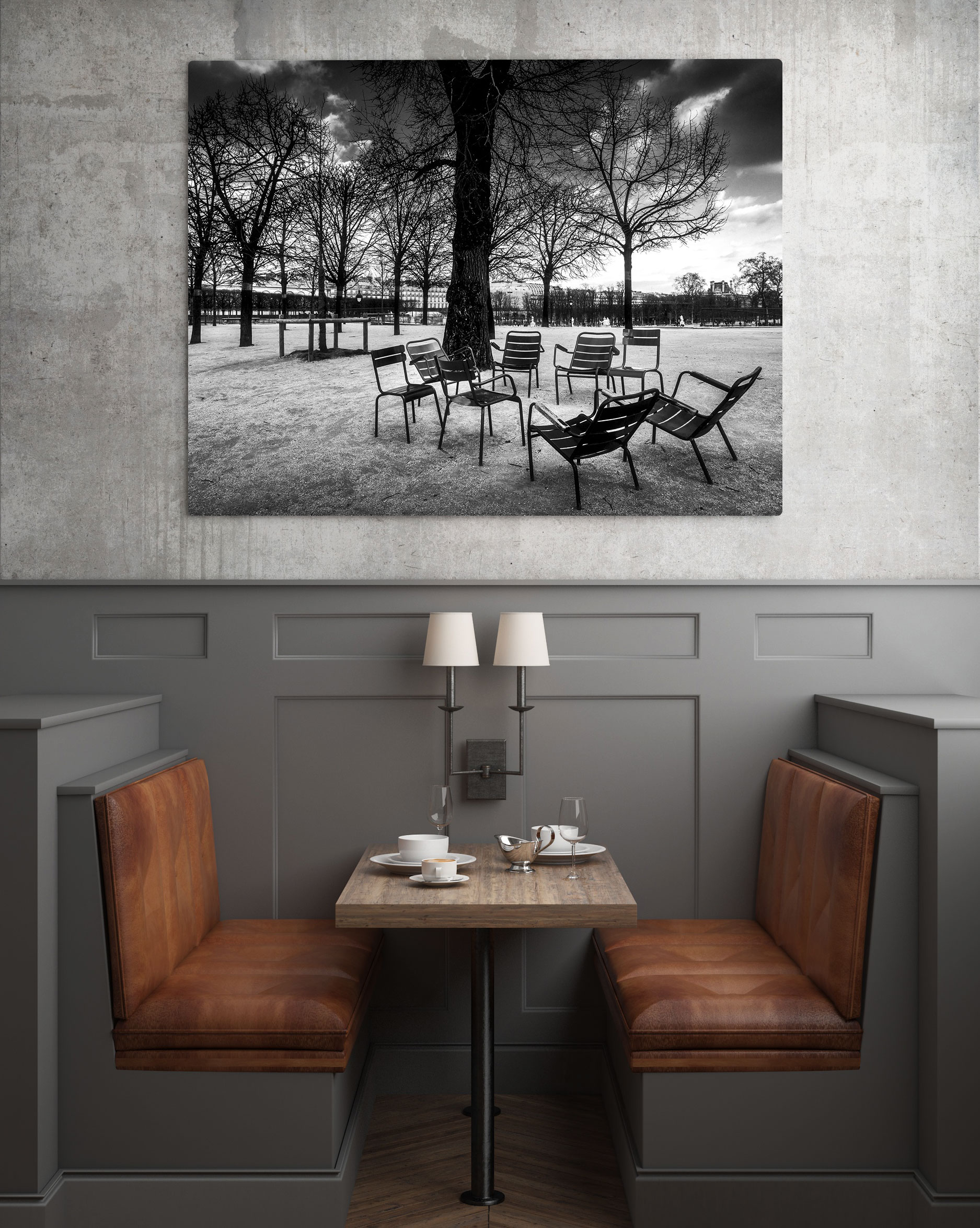 Chaises Jardin des Tuileries Photo Noir et Blanc