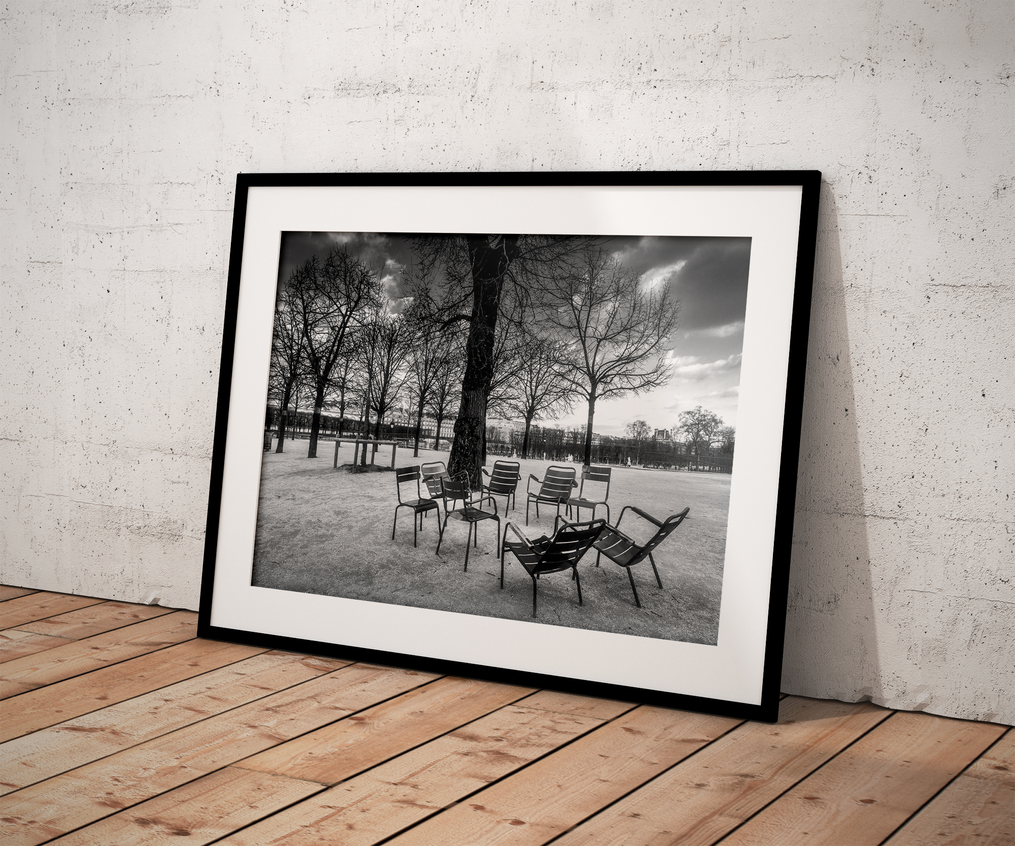 Chaises Jardin des Tuileries Photo Noir et Blanc