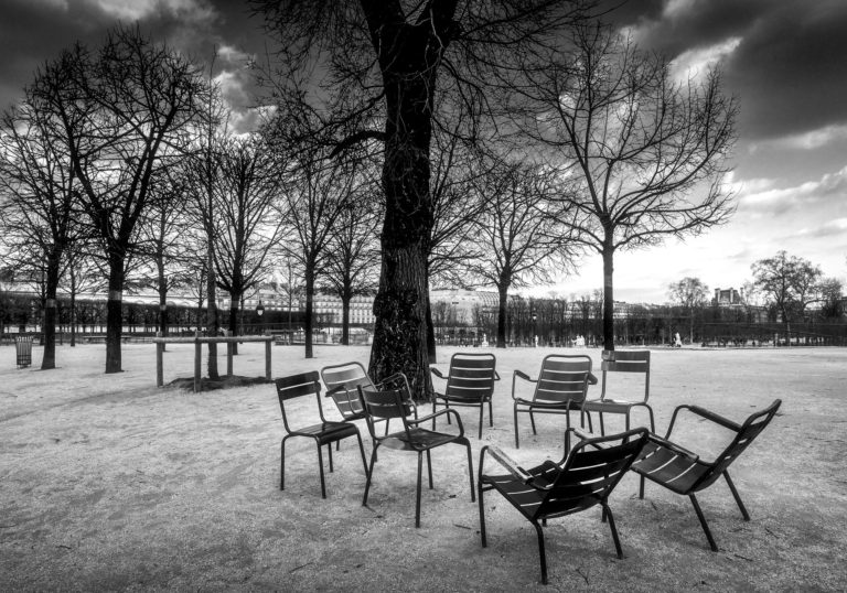 Chaises Jardin des Tuileries Photo Noir et Blanc