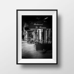 Paris Terrasse Brasserie Photo Noir et Blanc