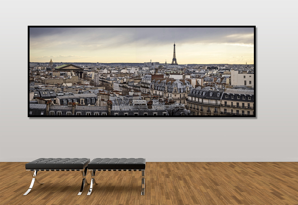 Photo panoramique Paris – Tour Eiffel Les Toits Paris soleil couchant Image Couleur – Image 2