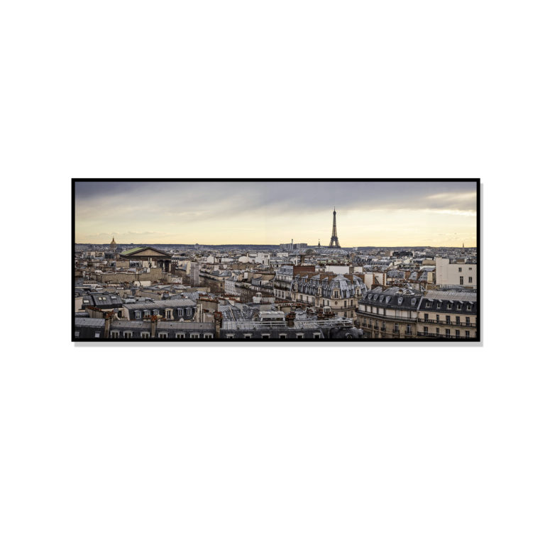 Photo panoramique Paris – Tour Eiffel Les Toits Paris soleil couchant Image Couleur