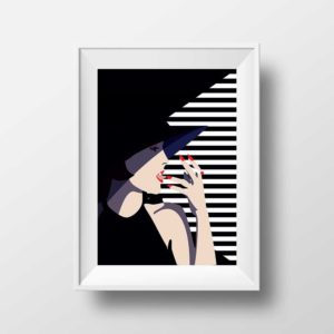 Affiche Illustration Mode - Poster Minimaliste Vogue Style Pop Art Femme