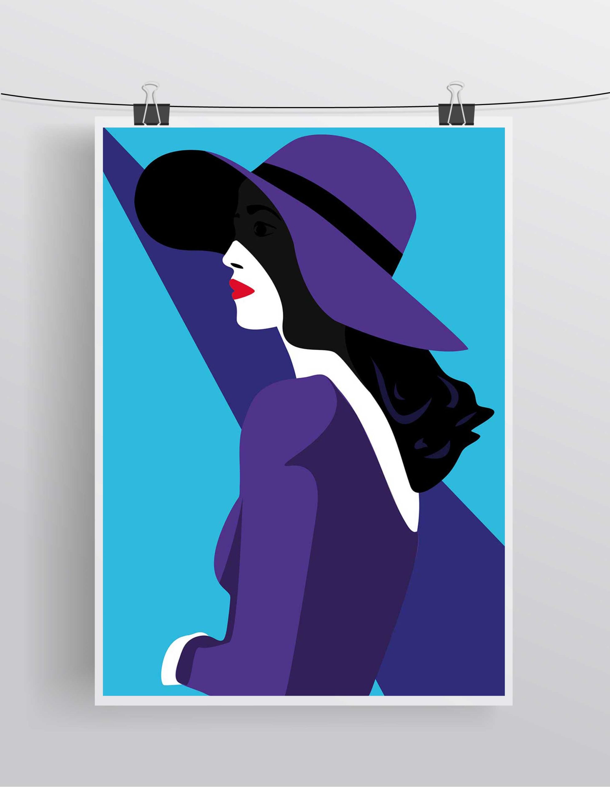 Affiche Illustration Mode - Poster Vogue Style Pop Art Bleu – Image 5