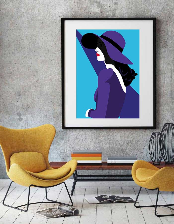 Affiche Illustration Mode - Poster Vogue Style Pop Art Bleu – Image 4