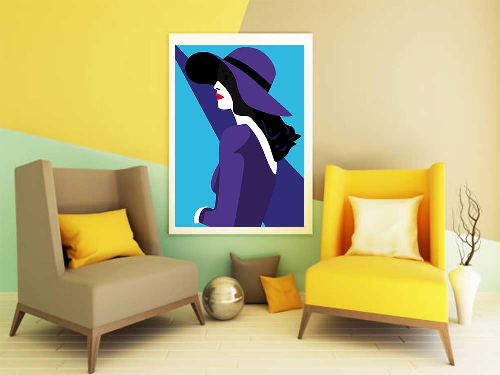 Affiche Illustration Mode - Poster Vogue Style Pop Art Bleu – Image 3