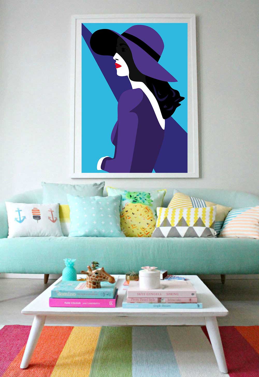 Affiche Illustration Mode - Poster Vogue Style Pop Art Bleu – Image 2