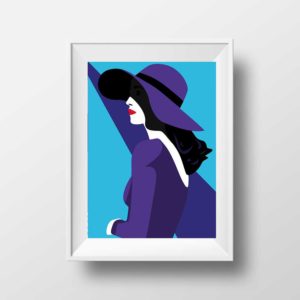 Affiche Illustration Mode - Poster Vogue Style Pop Art Bleu