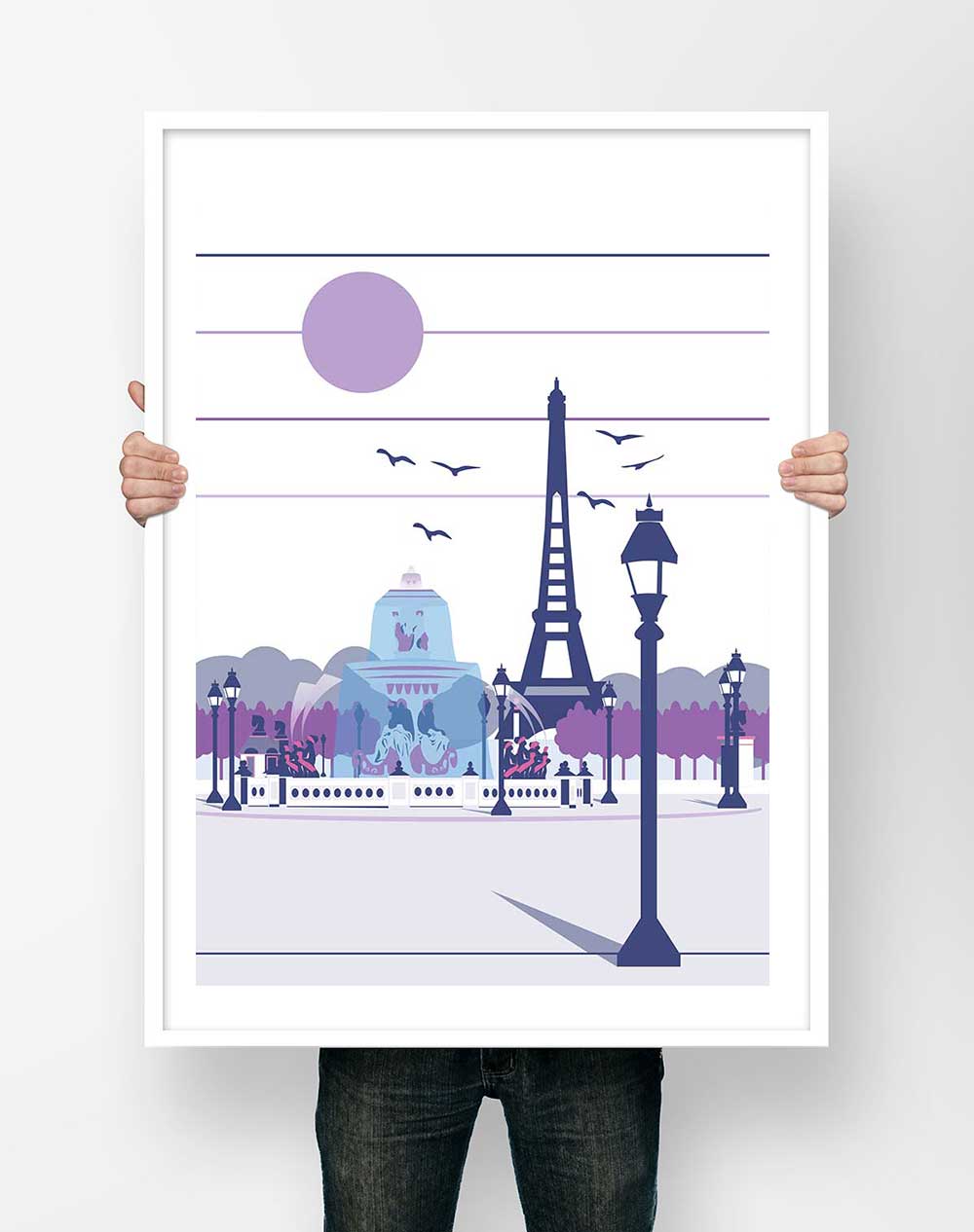Affiche Illustration Paris - Poster Place de la concorde Tour Eiffel – Image 4