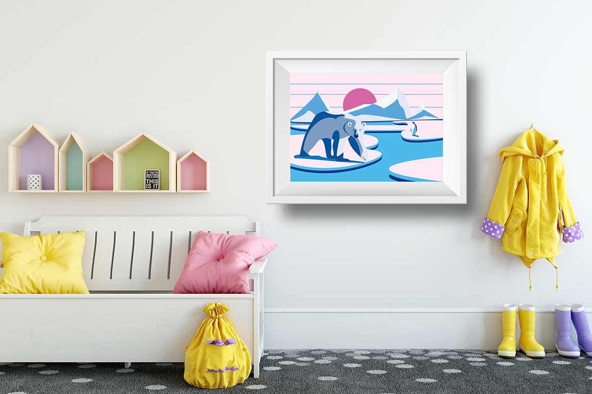 Affiche Illustration Ours Polaire - Poster Enfant Vector Art – Image 3