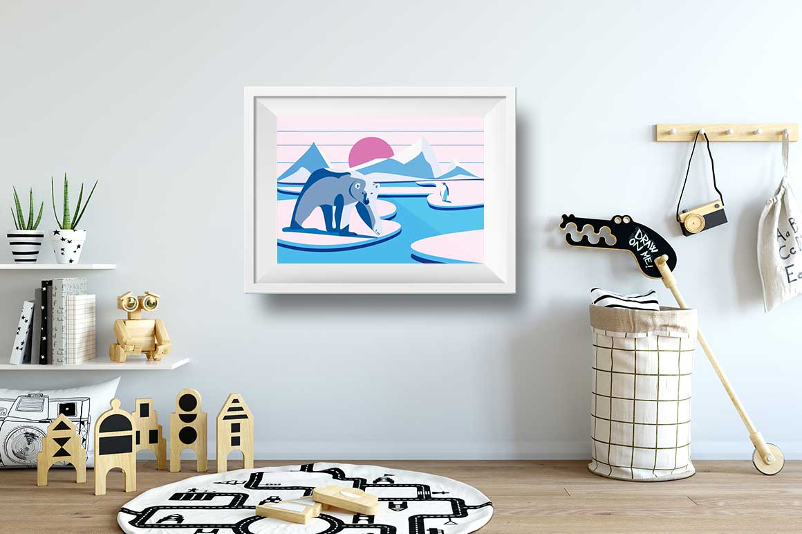 Affiche Illustration Ours Polaire - Poster Enfant Vector Art – Image 2