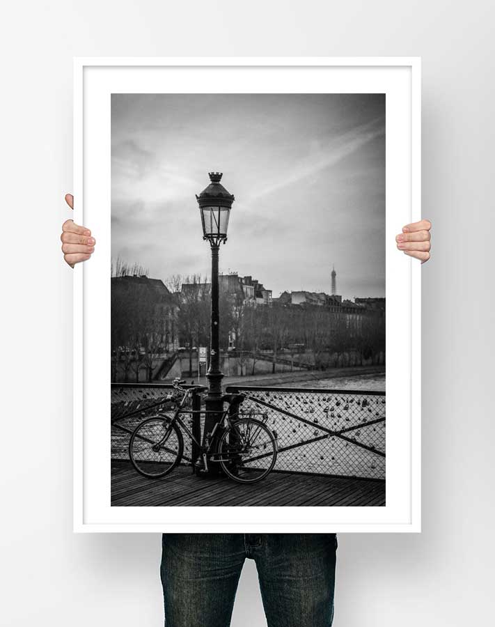 Photo noir et blanc paris pont des arts
