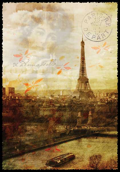 Cartes Postales Paris vintage - La Seine et la Tour Eiffel