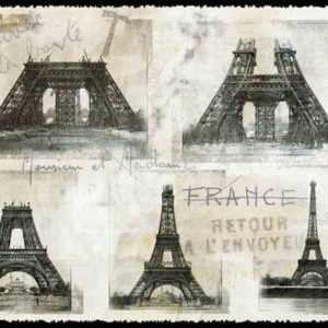 Cartes Postales Paris vintage - Construction Tour Eiffel